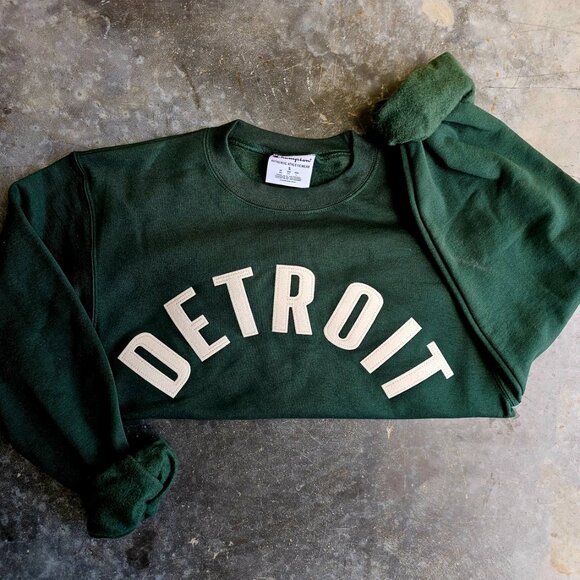 Detroit-Letterman - Custom Felt Crewneck Sweatshirt - Picture 4 of 4